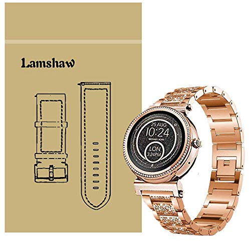 LvBu Armband Kompatibel für Michael Kors sofie, Damen Metall Band Premium Edelstahl Bracelet Gurt für Michael Kors Access sofie (Roségold)