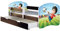 ACMA Kinderbett Jugendbett mit Einer Schublade und Matratze Wenge mit Rausfallschutz Lattenrost II 140x70 160x80 180x80 (13 Fußballer, 180x80 + Bettkasten)