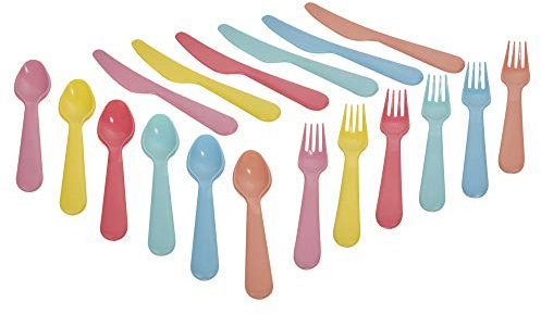 URBN-CHEF Kids Colorful Trendy Plastic Cutlery Reusable Partying Supplies Home Kitchen Utensils