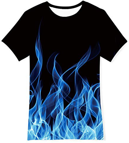 TUONROAD Jungen 3D Druck T-Shirts Cool Kurzarm Rundhals Tshirt Sommer Tee Shirts 13-14 Jahre