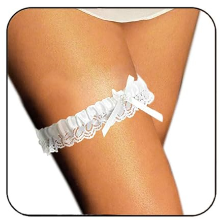 EVAZEN Wedding Garter for Bride White Bridal Lace Garter for Women