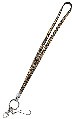 Glitzer Diamant Schlüsselanhänger,80cm Lang Schlüsselband Umhängeband zum Umhängen Handyband zum Umhängen Halsband Handyschmuck Telefon Anhänger Hängen Chian Auto Schlüsselanhänger für Frauen,Leopard
