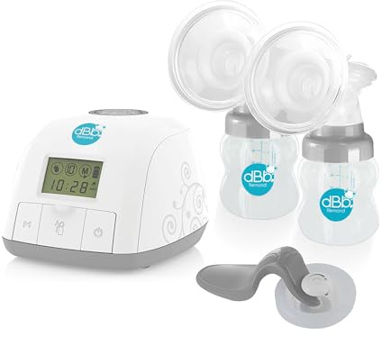 dBb Remond - Tire-lait Électronique Double Aspiration - 3 Modes d'Aspiration à Intensité Réglable - Convertible en Manuel - 2 Biberons Tritan 120 ml - Tétine Silicone 0-4 Mois - Confort & Efficacité