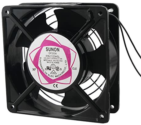 Ruilogod 12 centimetri x 12cm telaio in metallo del dispositivo di raffreddamento assiale ventilatore AC 220-240V spina USA
