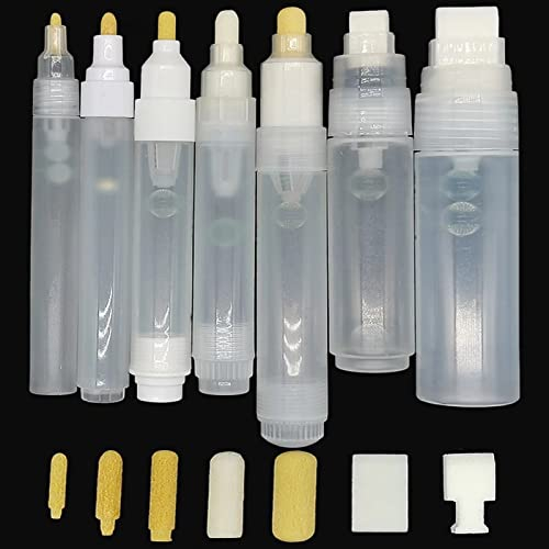 Lot de 14 marqueurs de peinture rechargeables, 7 stylos et 7 pointes de rechange pour peinture acrylique
