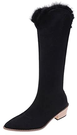 NOAGENJT stivali motocross 43 cowboy boots for women short boots for women black stivali estivi donna morbidi indiani stivali donna invernali pelle Stivali di cotone Nero 25.96