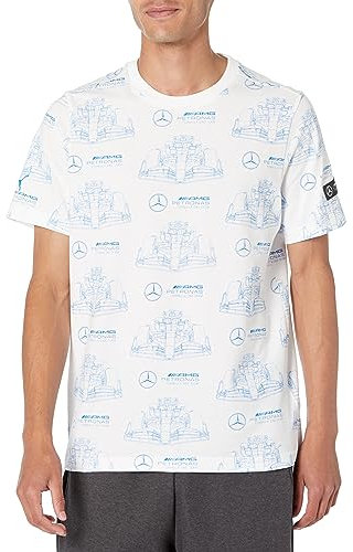 PUMA Mercedes Amg Petronas Formel 1 Graphic T-Shirt für Herren, Puma, Weiß, XL