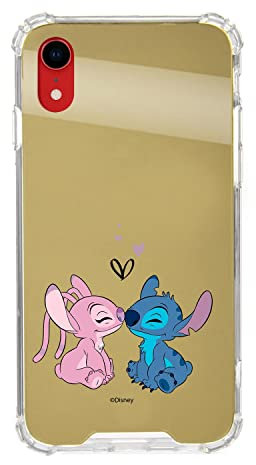 Official Lilo & Stitch Kiss Gold Mirror iPhone XR Case to Protect Your Mobile Phone Choose the Case Type You Like Best with Official Disney License