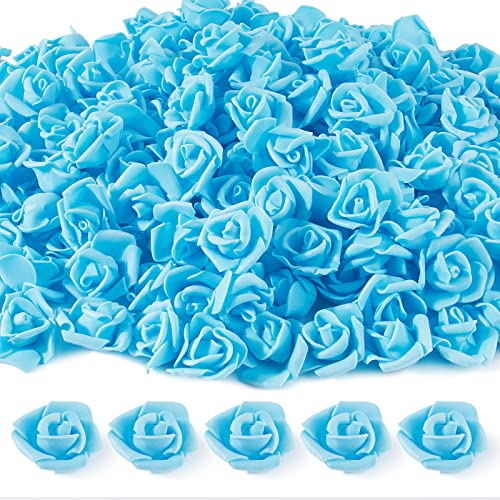 BETESSIN 50Pcs Künstliche Rosen Mini Schaumrosen Klein Dekoblumen Schaumstoff Kunstrosen Köpfe DIY Rosenköpfe Blau Künstlich zum Basteln Party Hochzeit Brautstrauß Geschenk Blau