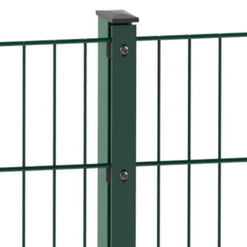 auf-mass24 Doppelstabmattenzaun 6/5/6 mit Fussplatten AL RAL6005 Moosgrün Abdeckleiste Länge und Höhe wählbar Doppel-Stab Matten Zaun Draht Gitterzaun Metallzaun (32.5, 1.23)