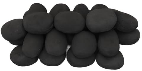 The Stove Wizard Gas Fire Pebbles Large 70 x 40 x 40mm Black Pack of 30 | Large black ceramic fibre pebbles approx 70 x 40 x 40mm, pack of 30 for gas, LPG, bio ethanol and electric fires