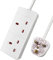 ExtraStar 2 Way Extension Lead, 13A Fused UK Plug Adapter, 10 Metre Extension Cable Power Strip in White