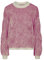 PIECES Pcjenna LS O-Neck Knit Noos BC Maglione Lavorato a Maglia, Bianco cap Grigio/Dettaglio: Festival Fucsia, XS Donna