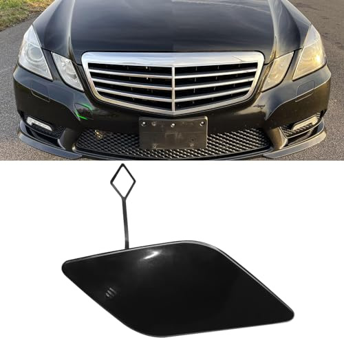 APESER Compatibile con Mercedes Benz 2010-2013 copertura gancio di traino per Classe E W212 E300 E350 E400 E550 A2128850126 (nero, lato passeggero destro), paraurti anteriore tappo occhiello traino