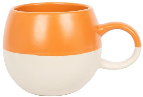 Nicola Spring Stoneware Mug - 340ml - Burnt Orange - Pack of 1 - Sphere Glazed Ceramic Coloured Mugs Kitchen Stoneware Latte Tea Cups Latte Colourful Coffee Cups for Tea, Hot Chocolate, Coffee