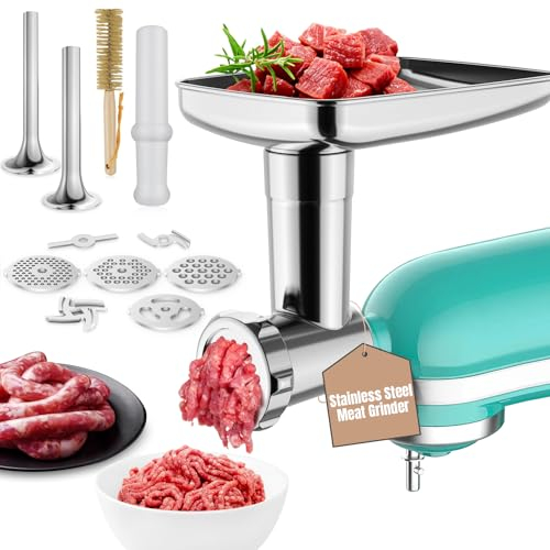 Stainless Steel Meat Grinder Attachments for Mixers, Meat Grinder, Sausage Stuffer, Perfect Grinder Attachment, Dishwasher Safe