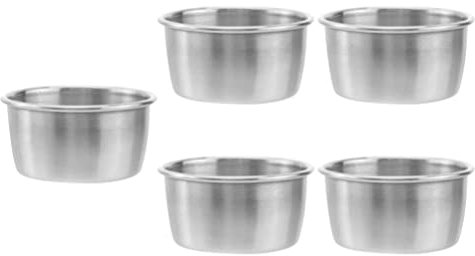 5Pcs Small Sauce Cups 50ml Stainless Steel Ramekin Dipping Sauce Cup Round Condiment Cups Appetizer Dish Serving Platter for Snack Dessert Salad Dressing Silver Kitchenware ( Color : Silver) (Silver