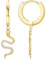 Milacolato Creolen mit Anhänger Gold Silber 925 Hypoallergene Huggie Creolen Ohrringe Hängend mit Schlange Anhänger Tropfen Ohrringe Damen