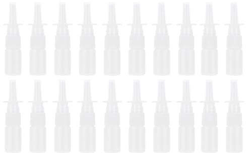 Ipetboom Empty Spray Bottle Refillable: 20pcs Portable Plastic Nose Spray Bottles, White Fine Mist Atomizers for Saline Water and Oils Nose Cleaner Container for Home Travel and Medical Use, 10ML