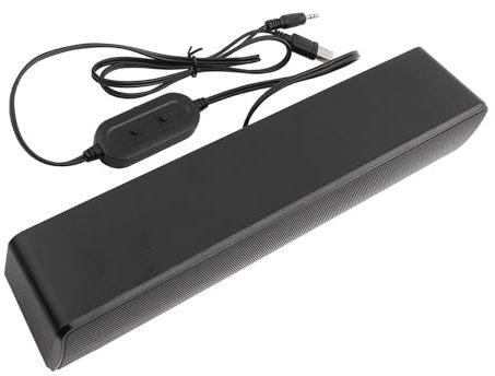 Soundbar für TV Geräte, USB Lautsprecher für PC Fernsehlautsprecher mit Kabel Wired Stereo Musikboxen Soundbox Sound, für Desktop Laptop Tablet 3,5 mm Eingang (Black)