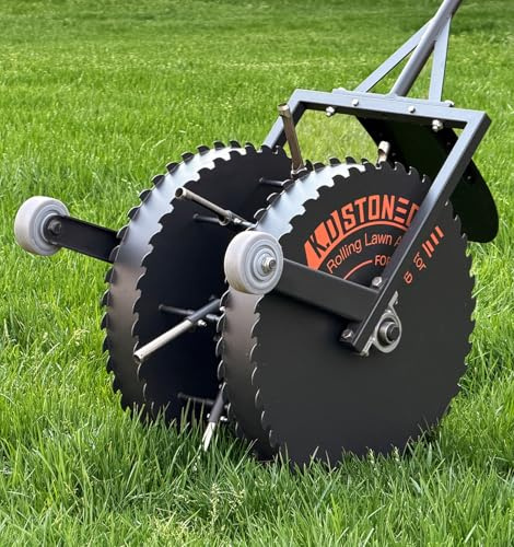 K.D STONEDGE Patented Rolling Lawn Coring Aerator Yard Grass Pulling Plugs Manual Aeration Tool Push Roller Rotary Compacted Garden Soil Loosening
