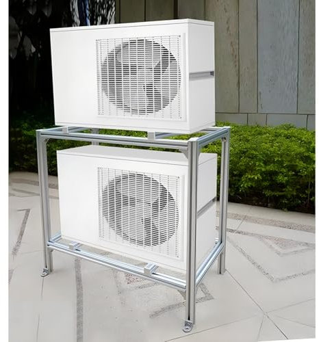 Zfmnoyev Aluminium-Legierung Air Conditioner Stand, Double Levels Floor Stand Ground Mounting Bracket, Hochbelastbarer Kondensator-Ständer, Für Kanallose Mini-Split-Kondensator(80x50x88cm)