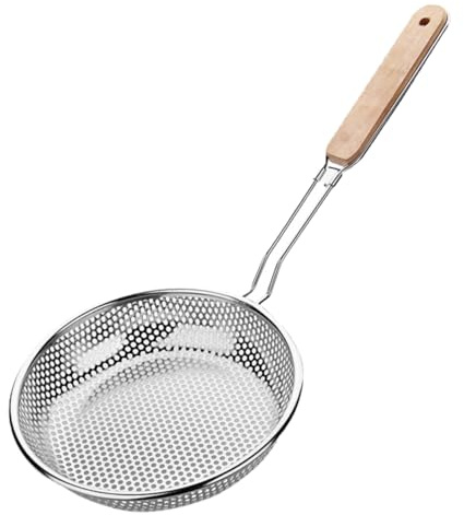 Cucchiaio Forato da Cucina in Acciaio Inox Argento | Filtrazione Rapida, Resiste alle Alte Temperature, per Pasta e Ravioli