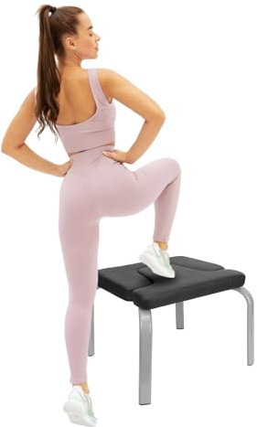 czyuRachel Yoga umgekehrter Stuhl, Kopfstandhocker, Yoga Kopfstand Stuhl mit PU-Schaumkissen für Zuhause und Fitnessstudio Lindert Müdigkeit Schwarz