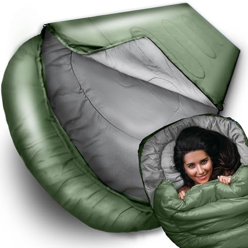 Retoo Saco de Dormir al Aire Libre Camping para Adultos niños Sacos de Dormir Verano Invierno 3 4 Estaciones Saco de Dormir Ultraligero Dormir Viaje Impermeable 210 cm
