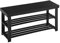 APICIZON Schuhbank, Schuhregal Schwarz aus Bambus, 90 x 28 x 45 cm, Schuhschrank mit Sitzbank für Flur, Wohnzimmer, Garderobe, Bad, Diele, 3 Ablagen