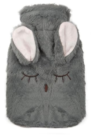 A2Z Hot Water Bottles 3D Animal Bunny Soft Plush Fleece Cover 1 Liter Durable Leak Proof Rubber Bottle Pain Relief Cosy Nights Neck Back Shoulder Warmer Sofa Bedtime Heat Theraphy