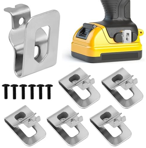 MVPACKEEY 6PCS Belt Clip Hooks Compatible withReplacement Hooks Clips Belt Clips Stainless Steel Drill Belt Clip Hooks Driver Belt Clip Drill Clip Hook Tools Power Tool Waist Buckles