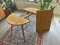 Mesa de comedor redonda extensible de madera maciza con patas de madera circulares hechas a mano, mesa extensible de 90 cm a 150 cm