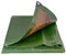 Tough heavy 220 gsm duty waterproof green with brown reverse tarpaulin/tarp cover sheet/extra eyelets at 50cm with reinforced corners,ideal as a camping ground sheet.(3m x 3m)