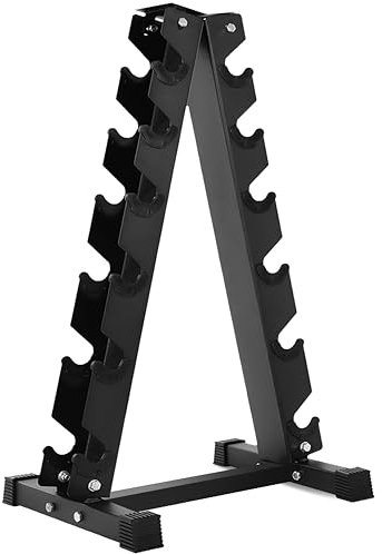 FK Sports 6 Tier Dumbbell Rack Black Heavy Duty Steel Dumbell Rack | With 200 Kg Load Bearing Capacity Hex Weight Stand | Dumbbell Tree for Home Gym weight Holder Fitness Equipment