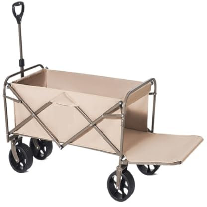 Outdoor Beach Trolley Wagen Faltbare Camping Anhänger mit Liegestuhl Kleiner Pull Transport für Wohnmobile und Outdoor-Enthusiasten Schwarz