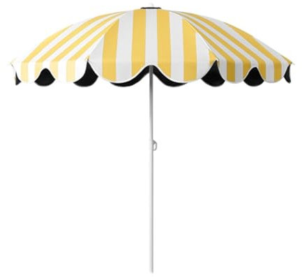 KXWOQ3ED 155 cm Tragbarer Sonnenschirm für den Strand, UV-Schutz Kleiner Garten Sonnenschirm, höhenverstellbar für den Außenbereich Tisch Markt Gestreifter Sonnenschirm