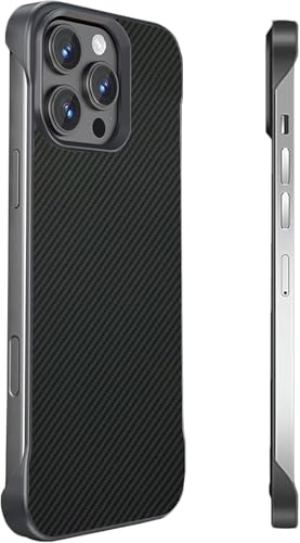 FAOMSEBS for iPhone 16 Pro Case, Borderless Carbon Fiber Texture Black | Bare Phone Feel, Ultra-Thin Lightweight Grip, Heat Dissipation, Resilient Hard PC Cover for Office, Meeting and Daily Carry