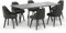 Vicco Esstisch Set Goldamo, Küchentisch, Schwarz, 200 x 90 cm mit 6 Stühlen