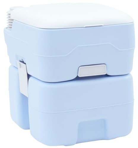 vidaXL Portables Campingklo Hellblau 41.5 x 36.5 x 42 cm, Abenteuerfertige, Moderne tragbare Campingtoilette, kompakte ReiseläSung, praktisches Outdoor-Zubehör