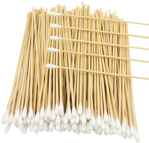400 Piezas Bastoncillos de Algodón Puntiagudos de Madera Aplicadores Pequeños Bastoncillos de Algodón Para Tatuaje, Cejas, Belleza, Maquillaje, Uñas (15cm)