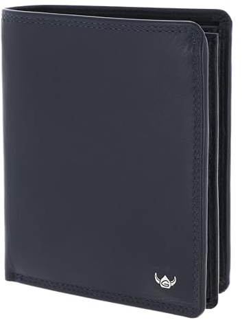 Golden Head Leder Geldbörse Polo RFID Protect Kombischeintasche 1230 Marineblau dunkelblau