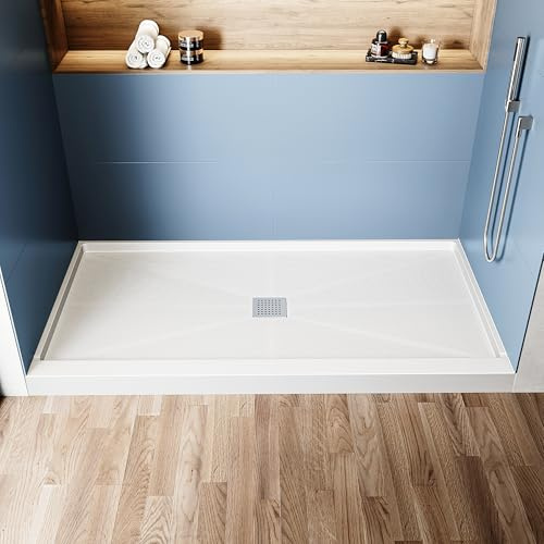 AquivaCoast 60 L X 32 W X 4 H SMC Shower Base with Center Drain