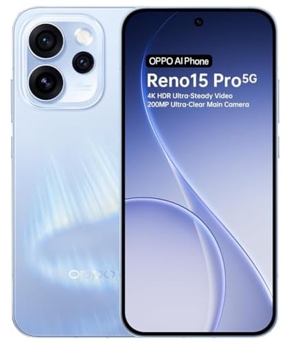 OPPO Reno15 Pro 5G CPH2813 512 GB di memoria 12 GB RAM Android 16 Smartphone sbloccato di fabbrica (Aurora Blue)