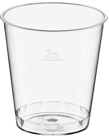 500 Stk. Einweg-Schnapsglas 2cl, PS, mit Eichstrich, transparent glasklar