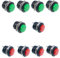 Oiyagai 10 Piezas de Interruptor de Botón Pulsador Momentáneo Mini, SPST, AC250V/3A, AC125V/6A, Rojo, Verde, R13-507