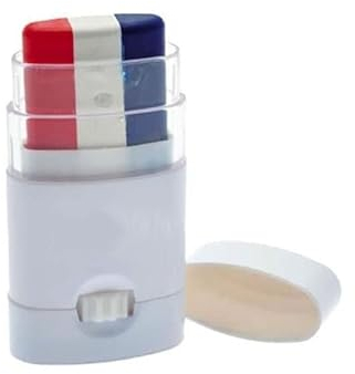 Party Pro Stick de Maquillage Tricolore - Bleu Blanc Rouge - Idéal pour Supporter l'équipe de France - Coupe du Monde