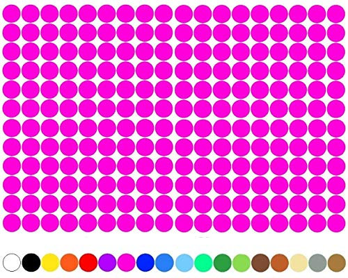 100 Stück Klebepunkte Punkte Kreise Aufkleber Punkt Inventur Folie Markierung K018 (077 Telemagenta, 5mm)