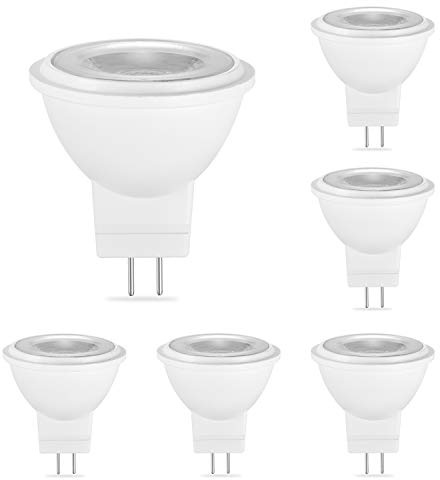 YUIIP 5W MR11 GU4 LED Light Bulbs 12V 20W 35W 40W Halogen Bulb Replacement Soft Warm White 3000K Recessed Spotlight Lamp for Landscape Track Lighting, Not Dimmable, 38°, 400LM, Pack of 6