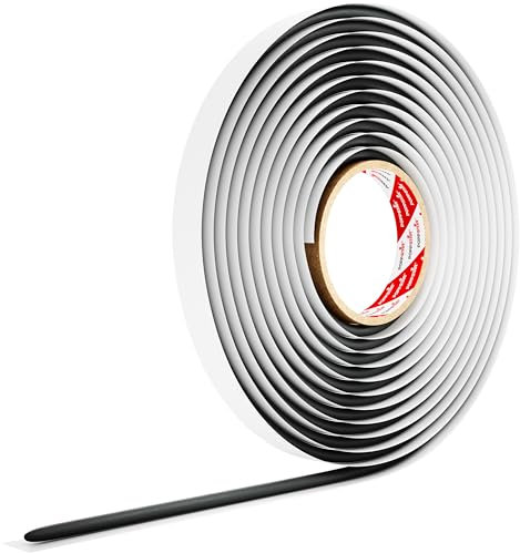 POPPSTAR cordon adhésif rond en butyle (5 m x 8 mm), Mastic butyle, Joint rond, caoutchouc Noir